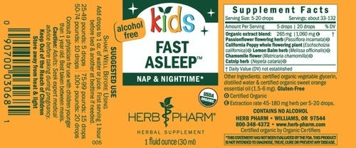 Kids Fast Asleep Alcohol Free Herb Pharm