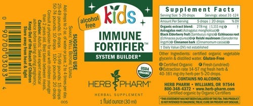 Kids Immune Fortifier Alcohol Free Herb Pharm