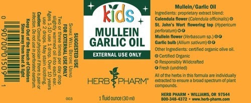 Kids Mullein Garlic Oil Herb Pharm