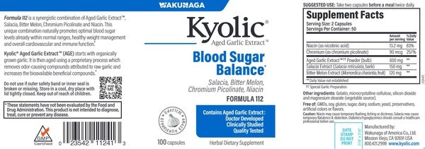 Kyolic Blood Sugar Balance 112 Wakunaga