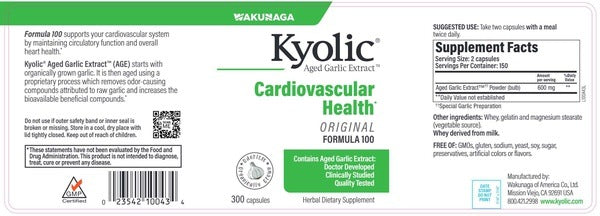 Kyolic Cardiovascular Health Formula 100 600 mg Wakunaga