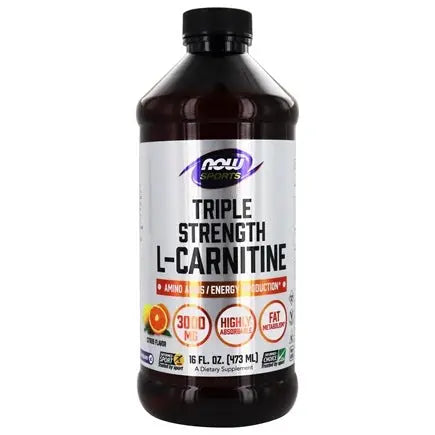 L-Carnitine Liquid 3000mg Citrus Flavor NOW SPORTS