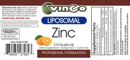 Liposomal Zinc 2 fl oz Vinco