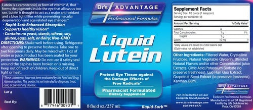 Liquid Lutein Supplement 8 oz Drs Advantage