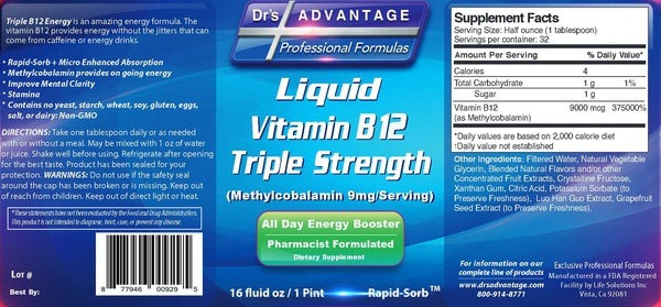 Liquid Triple B12 Triple Strength Drs Advantage