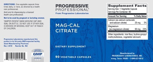 Mag-Cal Citrate Progressive Labs - Support Bone and Muscle Health