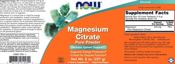 Magnesium Citrate Powder NOW