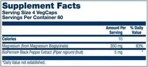 Magnesium as Magnesium Bisglycinate 350 mg by Solaray