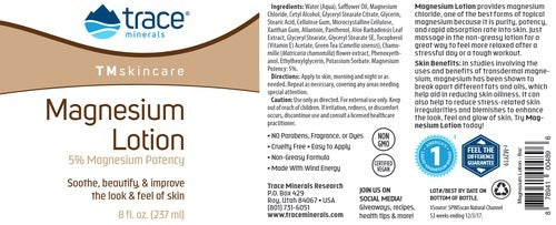 Magnesium Lotion Trace Minerals Research