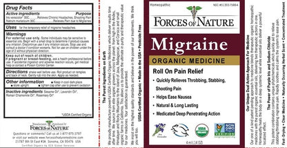 Migraine Pain Organic Forces of Nature