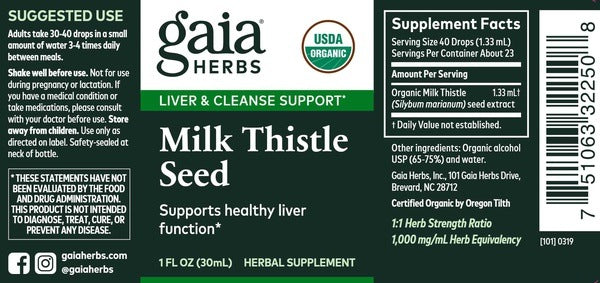 Milk Thistle Seed Gaia Herbs