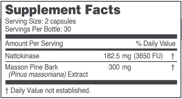 Ingredients Nattopine - 60 vegcaps by NBI
