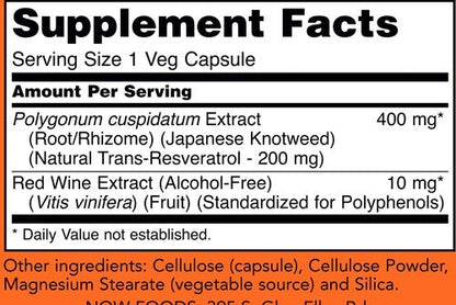 Natural Resveratrol 120 vegcaps NOW