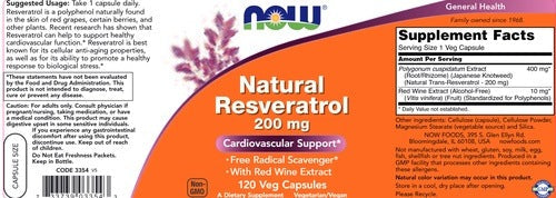 Natural Resveratrol 120 vegcaps NOW