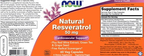 Natural Resveratrol 120 vegcaps NOW