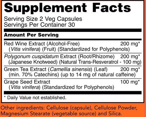 Natural Resveratrol 120 vegcaps NOW