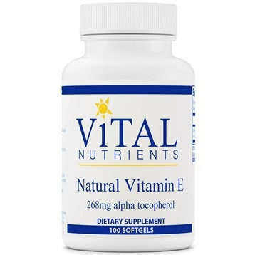 Benefits of Natural Vitamin E - 100 Softgels | Vital Nutrients | Supports Many Physiological Functions
