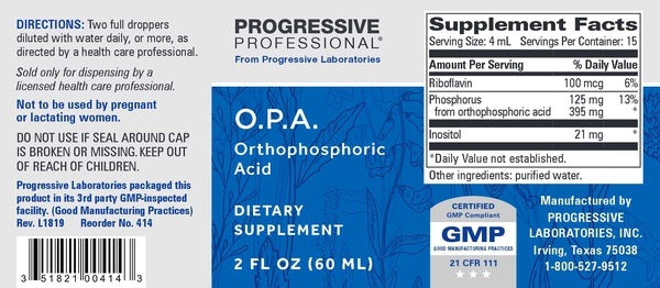 O.P.A. Orthophosphoric Acid Progressive Labs