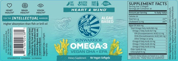Omega Vegan DHA EPA Sun Chlorella USA