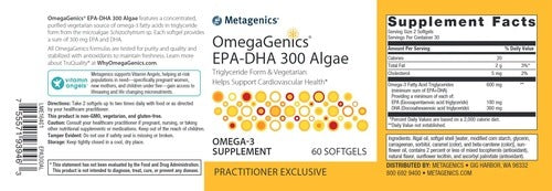 OmegaGenics EPA-DHA 300Algae Metagenics