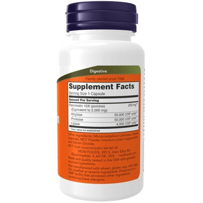 Pancreatin 10X-200 mg NOW