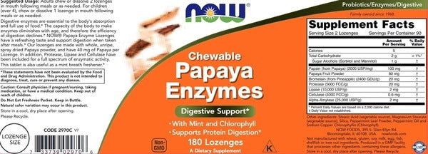 Papaya Enzymes NOW
