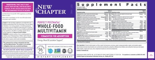 Benefits of Perfect Postnatal 96 tabs  - 96 Tabs | New Chapter | Supports energy & mood
