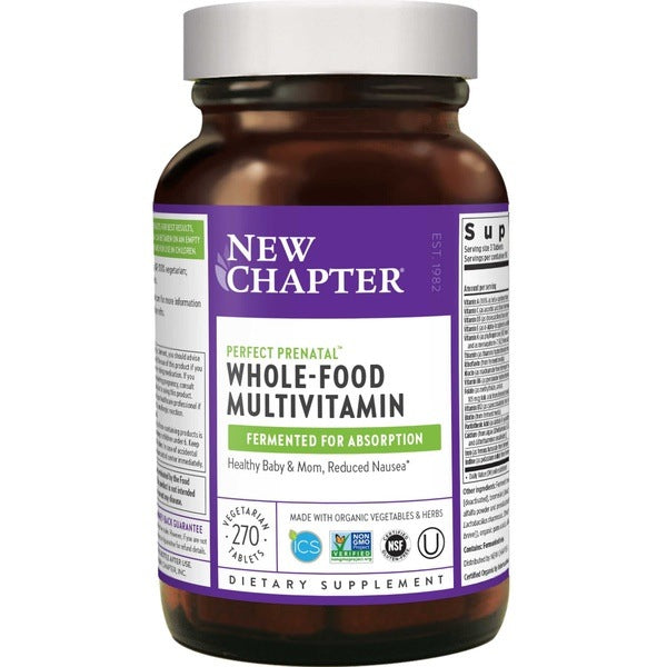 New Chapter Perfect Prenatal MultiVitamin - Supports Healthy baby & mom, reduced nausea