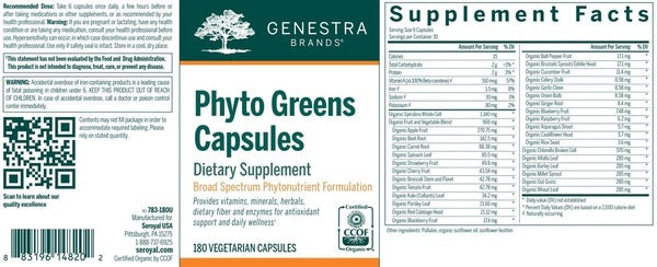 Phyto Greens Capsules Genestra