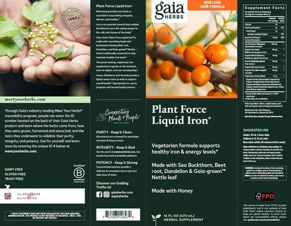 PlantForce Liquid Iron 16 oz Gaia Herbs