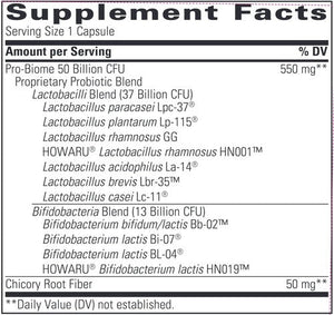 Integrative Therapeutics Pro-Biome 50B 30 caps supplement facts