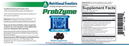 Probzyme Grape 90 chewable tabs Nutritional Frontiers