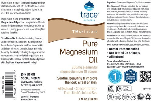 Pure Magnesium Oil Trace Minerals Research