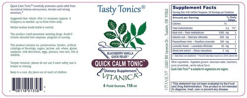 Quick Calm Tonic 4 fl oz Vitanica