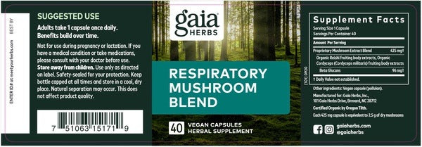 Respiratory Mushroom Blend Gaia Herbs