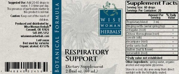 Respiratory Support 2 oz Wise Woman Herbals - Support Respiratory Health