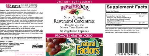 Benefits of Resveratrol Concentrate - 60 Veg Caps | Natural Factors | Promotes healthy aging