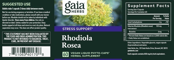 Rhodiola Rosea Gaia Herbs
