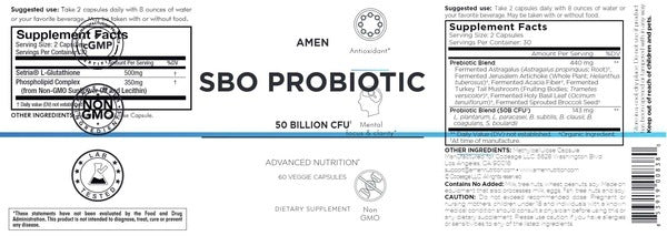 SBO Probiotic 50 bil CFU Amen