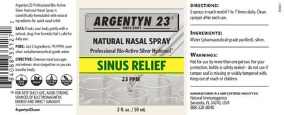 Silver Bio-Active Hydrosol Nasal Spray Argentyn 23