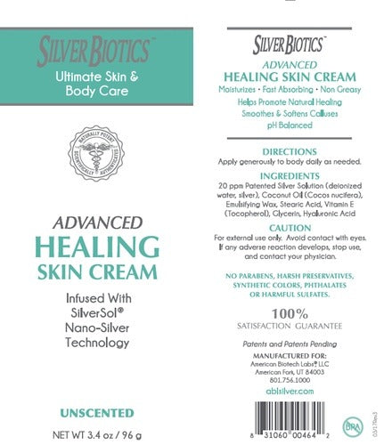 American Biotech Labs Silver Biotics Skin Cream Unscented 