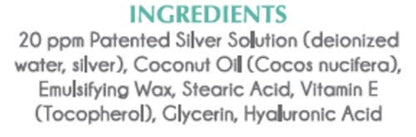 American Biotech Labs Silver Biotics Skin Cream Unscented - Ingredients