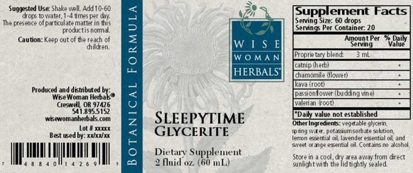 Sleepytime Glycerite 2 oz Wise Woman Herbals