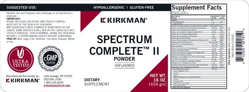 Spectrum Complete II Unflav Powder Kirkman labs