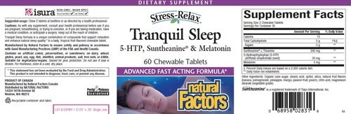 Benefits of Stress-Relax Tranquil Sleep - 60 Chewable Tabs | Natural Factors | supports relaxation