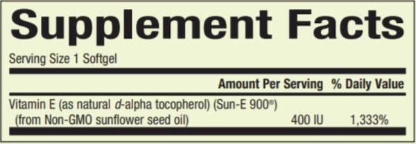Sunflower Vitamin E 400IU Whole Earth and Sea - Natural Factors