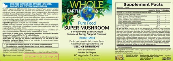 Super Mushroom Whole Earth and Sea - Natural Factors
