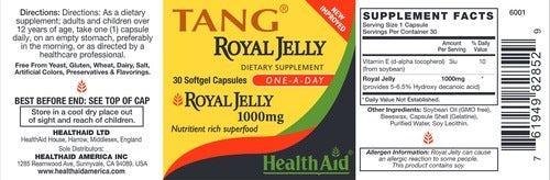 Tang Royal Jelly 1000 mg Health Aid America
