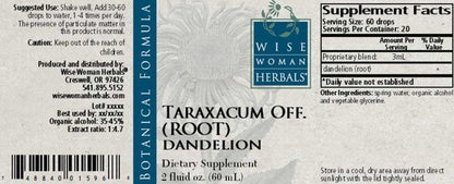 Taraxacum root/dandelion root Wise Woman Herbals