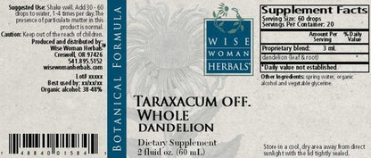 Taraxacum whole/dandelion Wise Woman Herbals
